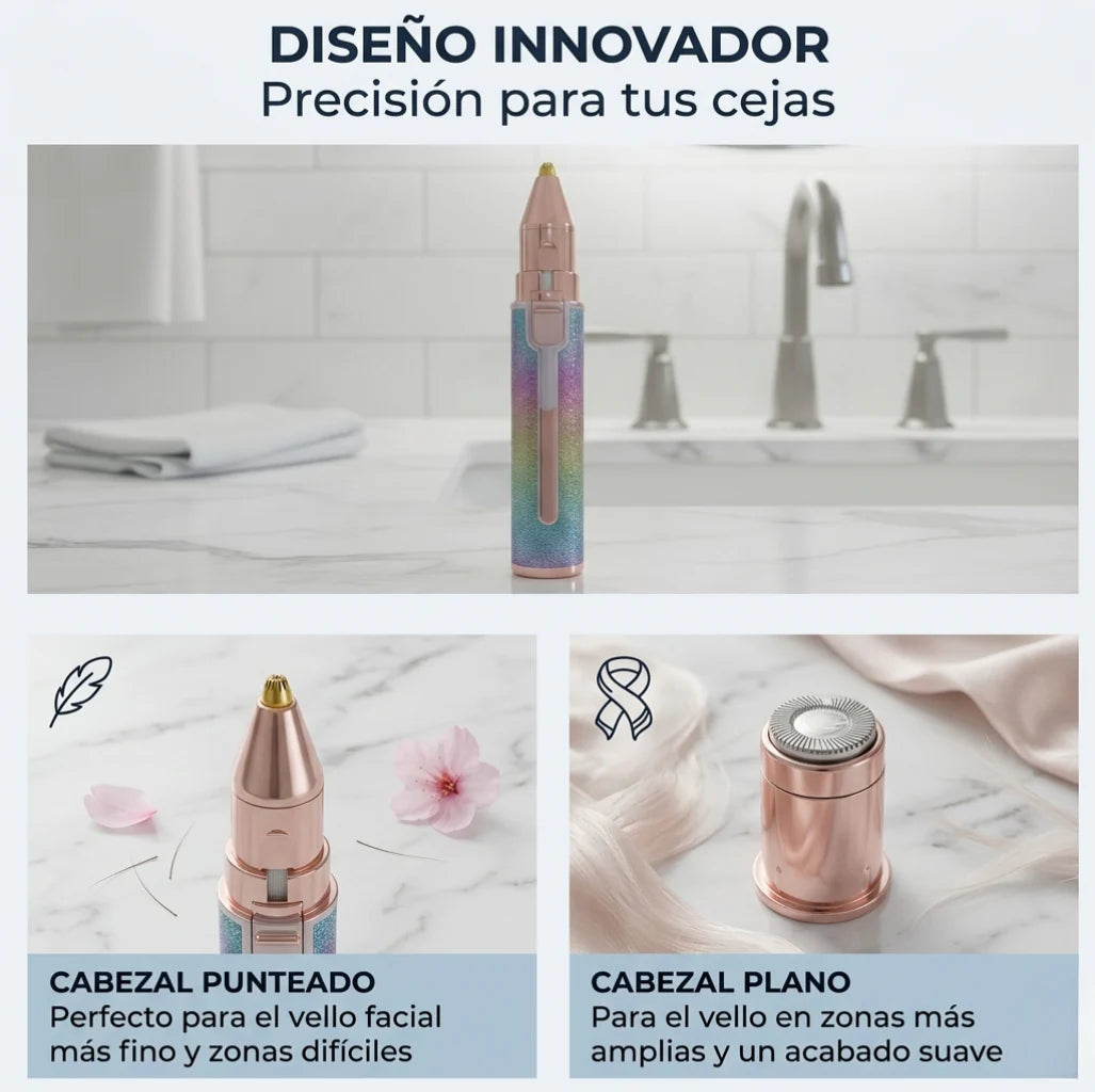 Depiladora facial 2 en 1 | Efecto purpurina